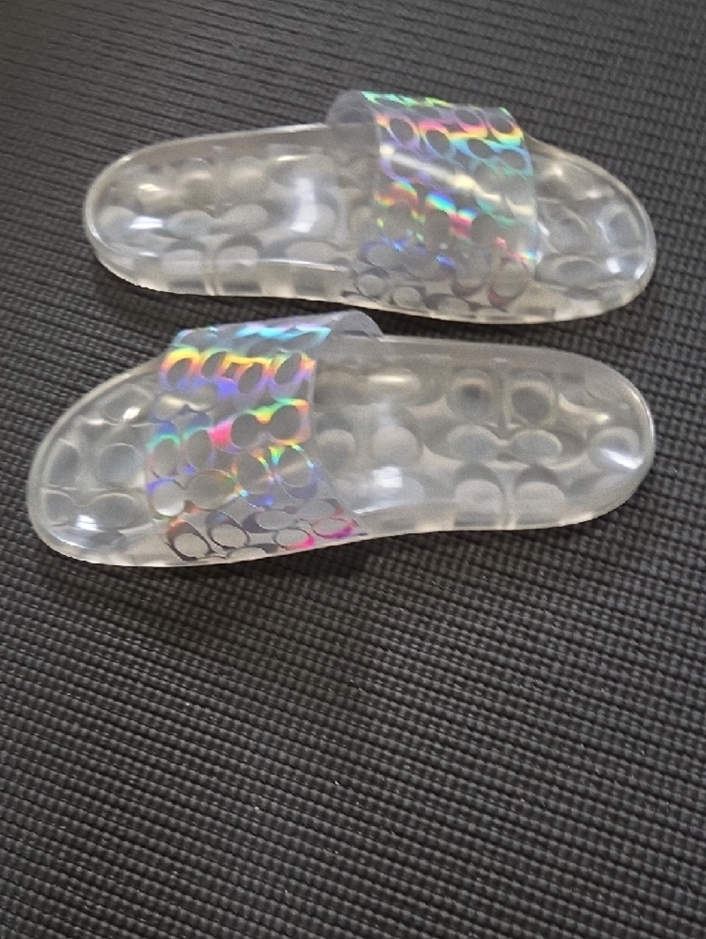 Coach Clear Holographic Jelly Slide Sandals - Clear - Picture 5 of 11